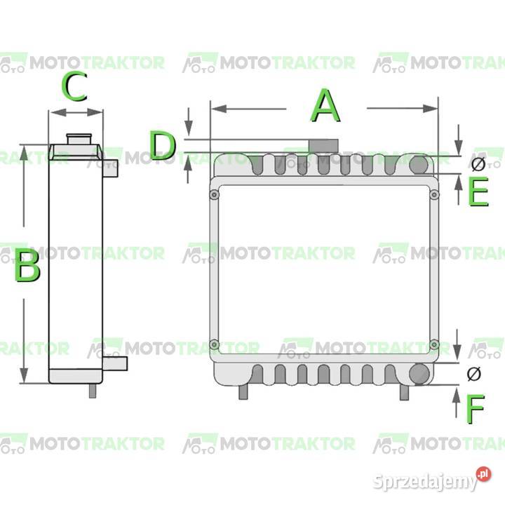 Chłodnica wody John Deere 623063306430 Oryginał Dobrzejewice