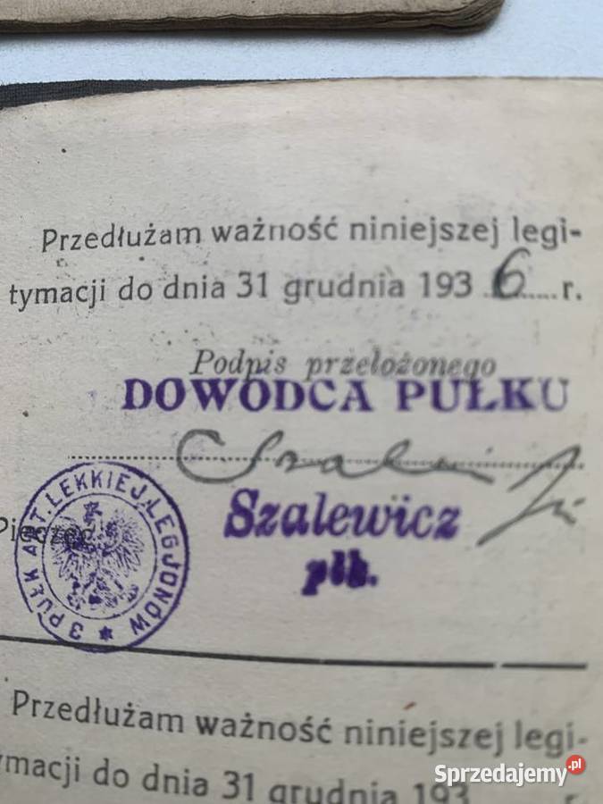 Kresy Dokumenty wojskowe Równe Łuck sprzedam