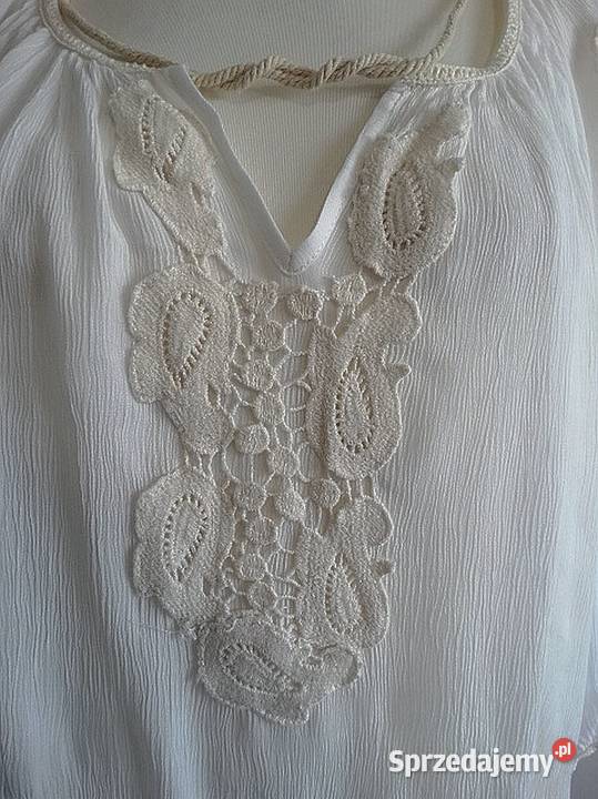 Bluzka Kremowa Zdobiona Koronką w stylu Boho Łomża sprzedam