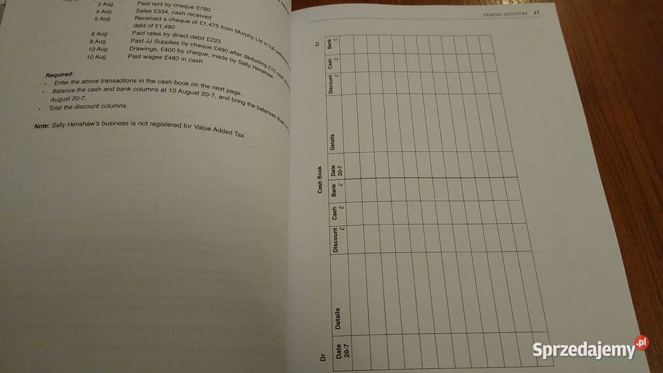 Bookkeeping 1 Workbook David Cox Michael Fardon Gdańsk