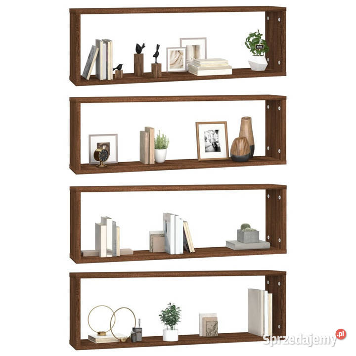 Półki ścienne 4 brązowy dąb 80x15x265 WM815922 Półki Warszawa
