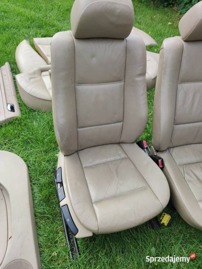 Fotele kanapa skóra beż sedan bmw e46 części Kołobrzeg sprzedam