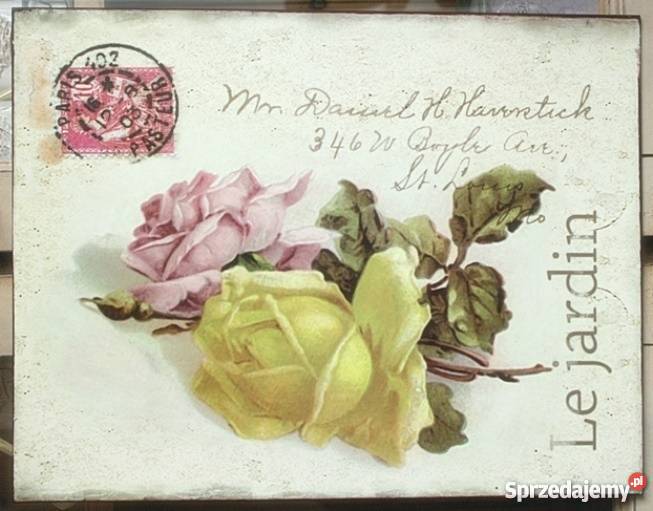 WYPRZEDAŻ Tabliczka Le Jardin Róże 2 Dekoracje i ozdoby Poznań