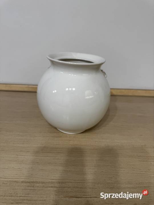Elegancka ręcznie zdobiona ceramiczna waza Nowy Tomyśl