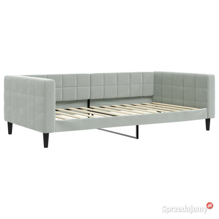 Sofa rozsuwana z szufladami jasnoszara aksamit Warszawa