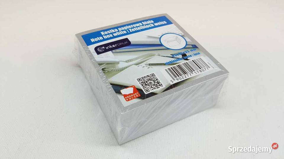 Kostka papierowa biała 85 x 85 x 35 mm