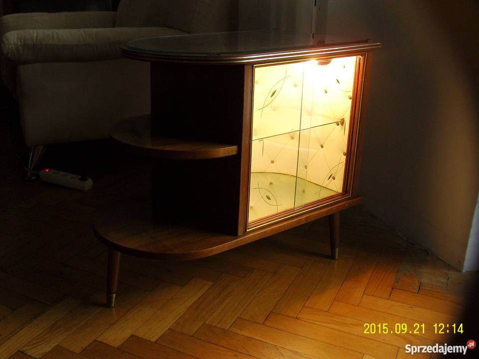 Szafkabarek podświetlany tapicerowany 100 PRL Warszawa sprzedam