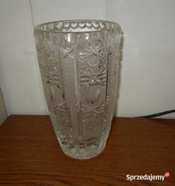 Flakon kryształowy zdobiony retro PRL z Papieżem Leżajsk