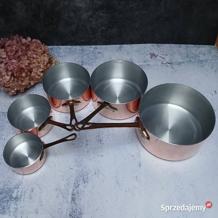 Miedziane rondle miedziany garnek rondel komplet Garnki i szybkowary Warszawa sprzedam