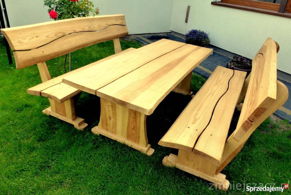 bungee jump program Of storm Meble ogrodowe drewniane dębowe ławki stoły do baru lokalu Chojnice -  Sprzedajemy.pl