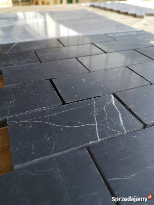 Mozaika marmurowa BRICK Nero Marquina mat dolnośląskie Ostroszowice