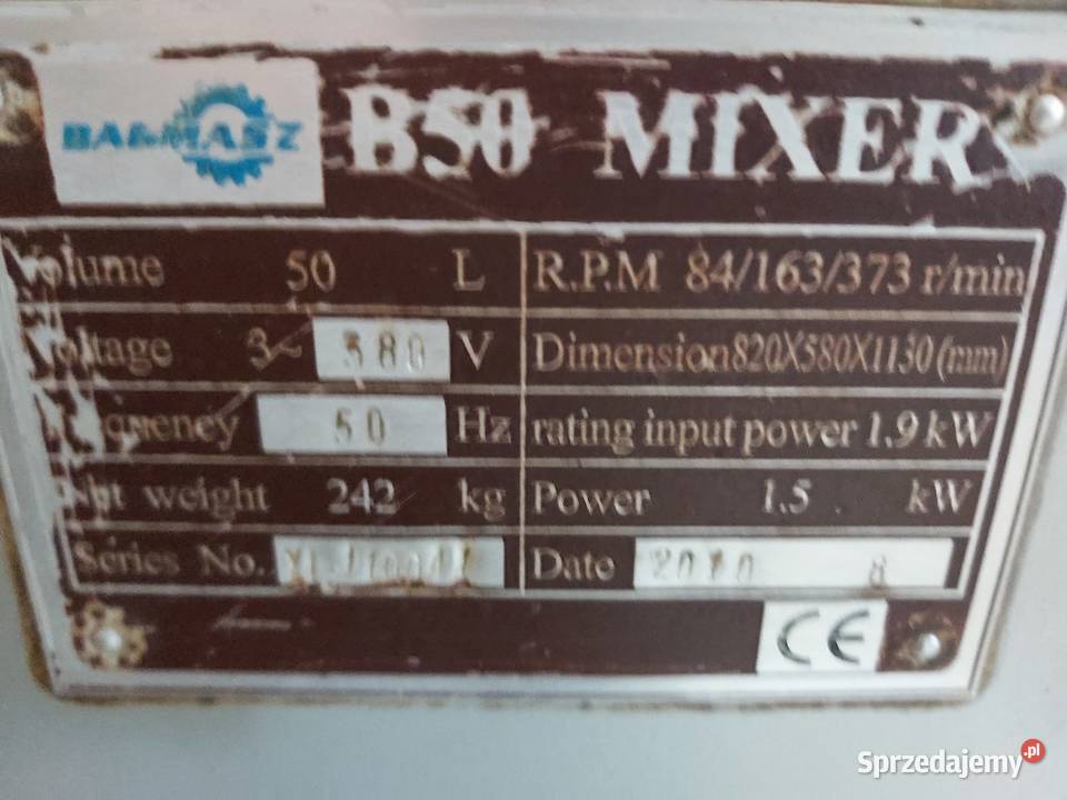 Ubijaczkamikser planetarny B 50 cukiernia Bydgoszcz