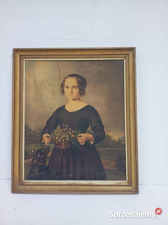 Obraz kobieta z koszem kwiatów Zabrze