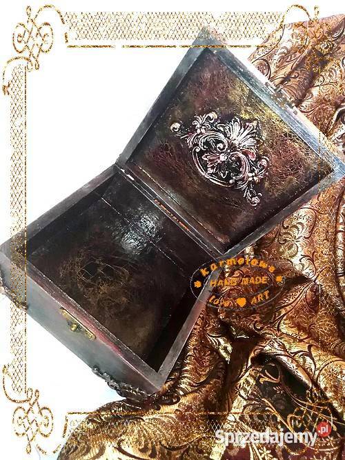 Szkatułka na biżuterię decoupage rękodzieło