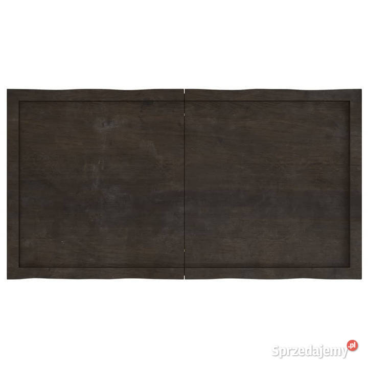 Blat ciemnobrązowy 120x60x24 drewno z naturalną sprzedam