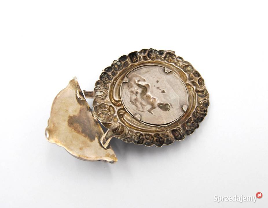 Kropielnica dzieciątkiem Jezus srebro emalia Poznań