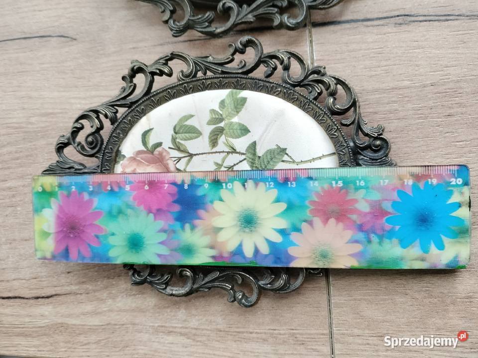 Dwie piękne metalowe ramki obrazki z różami Choszczno