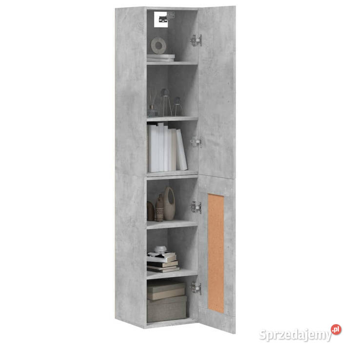 Wysoka szafka szarość betonu 345x34x180 Warszawa