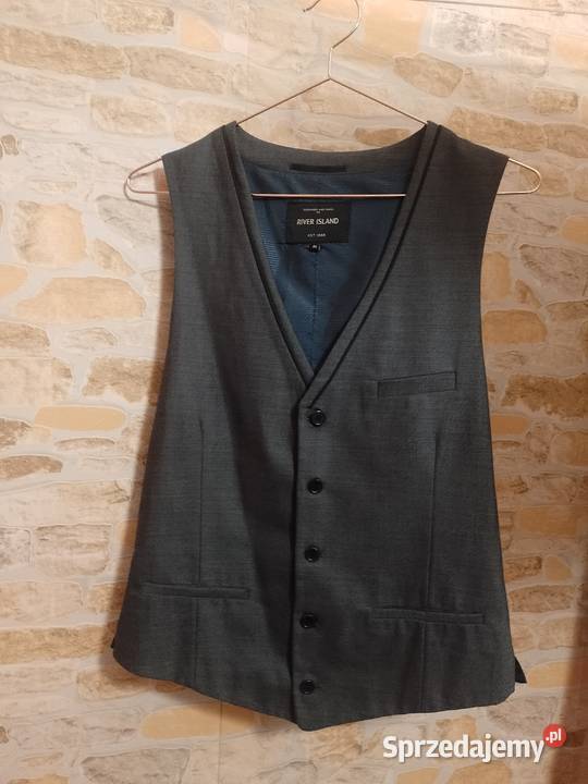 M RIVER ISLAND Szaro granatowa kamizelka Kraków sprzedam