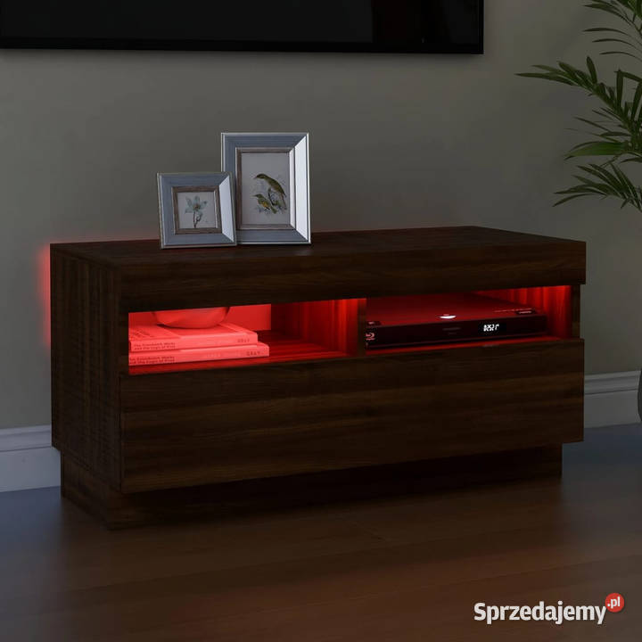 Szafka pod TV z oświetleniem LED brązowy dąb mazowieckie Warszawa sprzedam