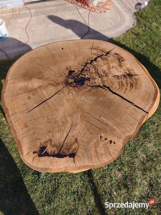 Stolik kawowy plaster Dębu z Żywicą Epoksydową 50cm dolnośląskie