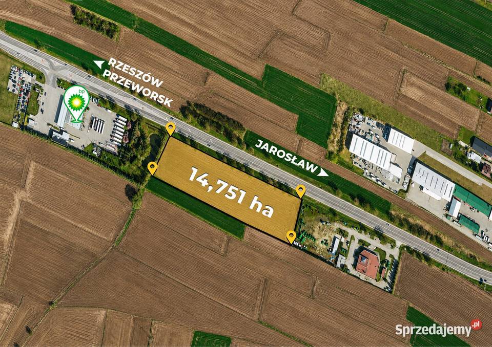 DZIAŁKA INWESTYCYJNA DK94 OK 15 HA TEREN 254m podkarpackie Jarosław