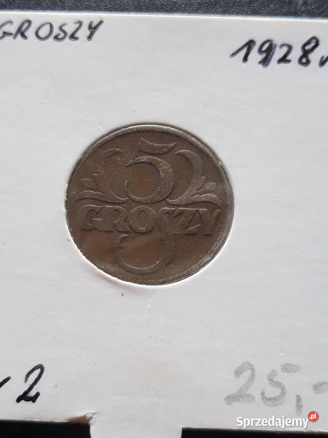 5 Groszy 1928 r 2 rzadkie Konin