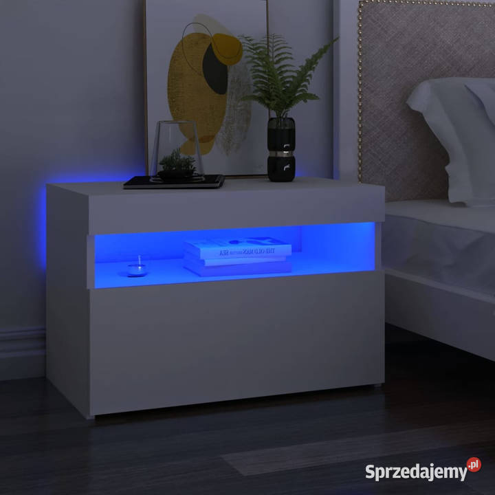 Szafka pod TV z oświetleniem LED biała 60x35x40 Warszawa