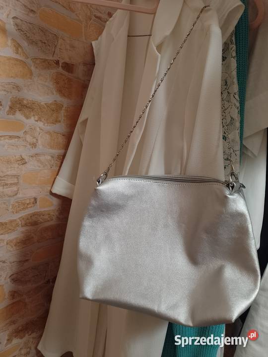 Ekskluzywna Srebrna torebka listonoszka z Torby i torebki Moda i Styl