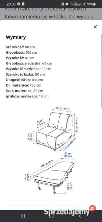 Fotel rozkładany Ikea stan plus pojemniki na Wałbrzych sprzedam