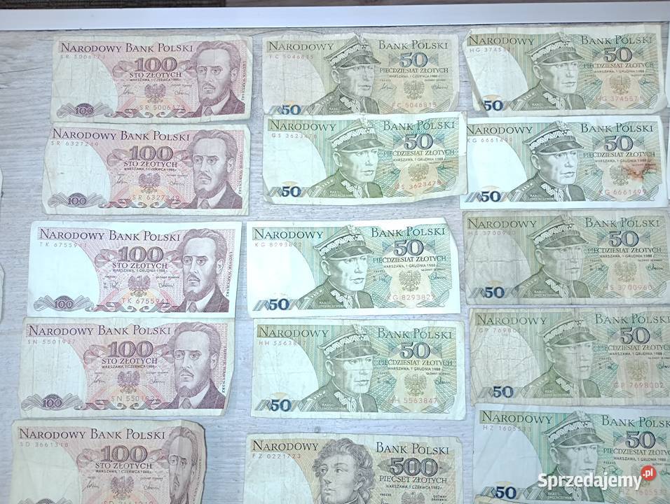 Banknoty PRL 50 100 200 500 33 sztuki Polska