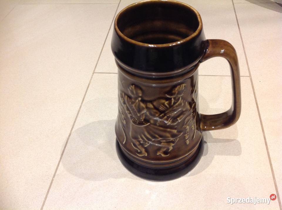 Stary Kufel Ceramiczny TUŁOWICE Sygnowany Porcelana i szkło Nowa Sól