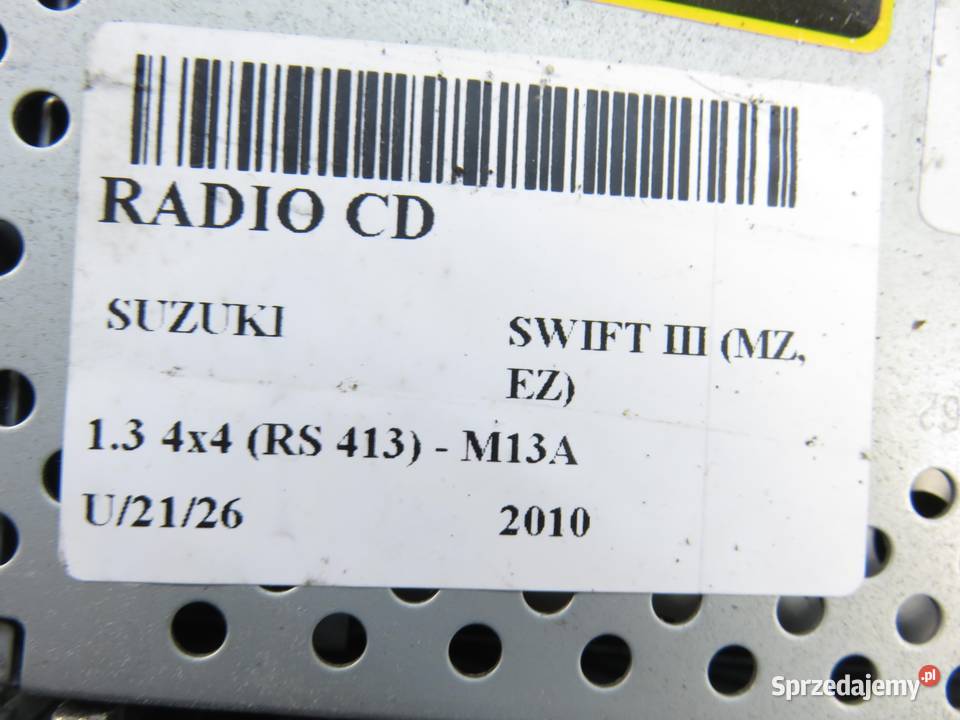 RADIO SUZUKI SWIFT III MZ EZ 3910162J3