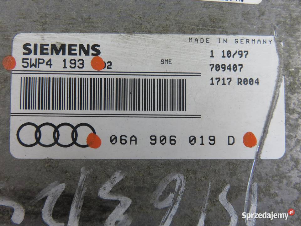 STEROWNIK AUDI A3 8L1 16 AKL 06A906019D 5WP4193 osobowe Komputery