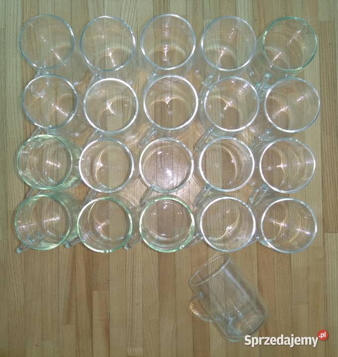 Nowe szklanki z uchem szklane kubki z uchwytem Warszawa