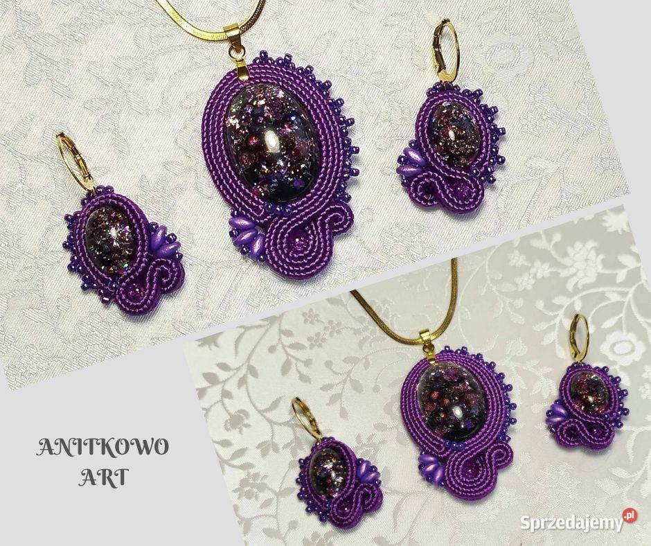 KOMPLET SUTASZ Z ŻYWICĄ fioletowy Warszawa