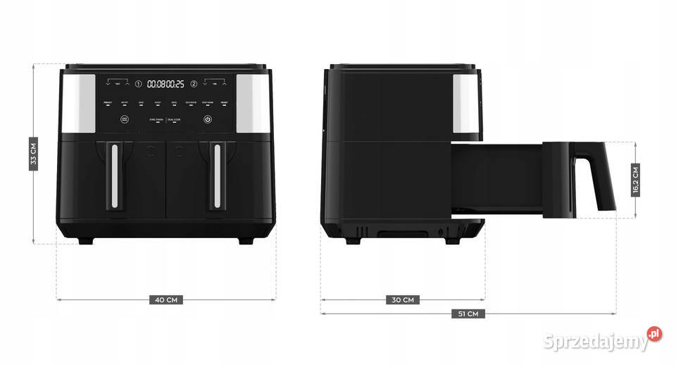 Frytkownica frytownica beztłuszczowa 2x kosze AGD drobne Baranowo