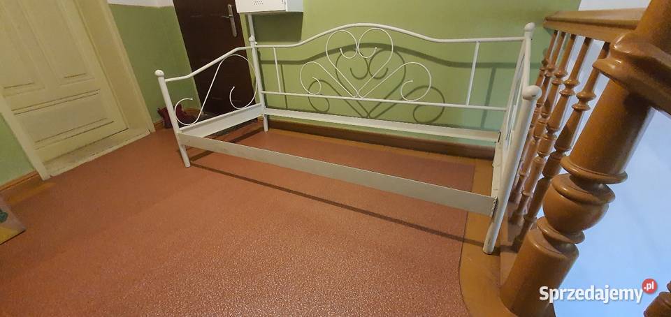 Łóżko metalowe ecru 90x200 warmińsko-mazurskie sprzedam