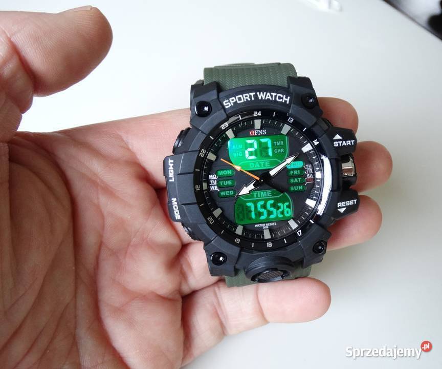 Zegarek męski sportowy duży wojskowy zielony lubuskie