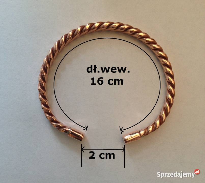 Bransoletka Miedziana dł wew 16 szer 6mm Splot Wrocław sprzedam