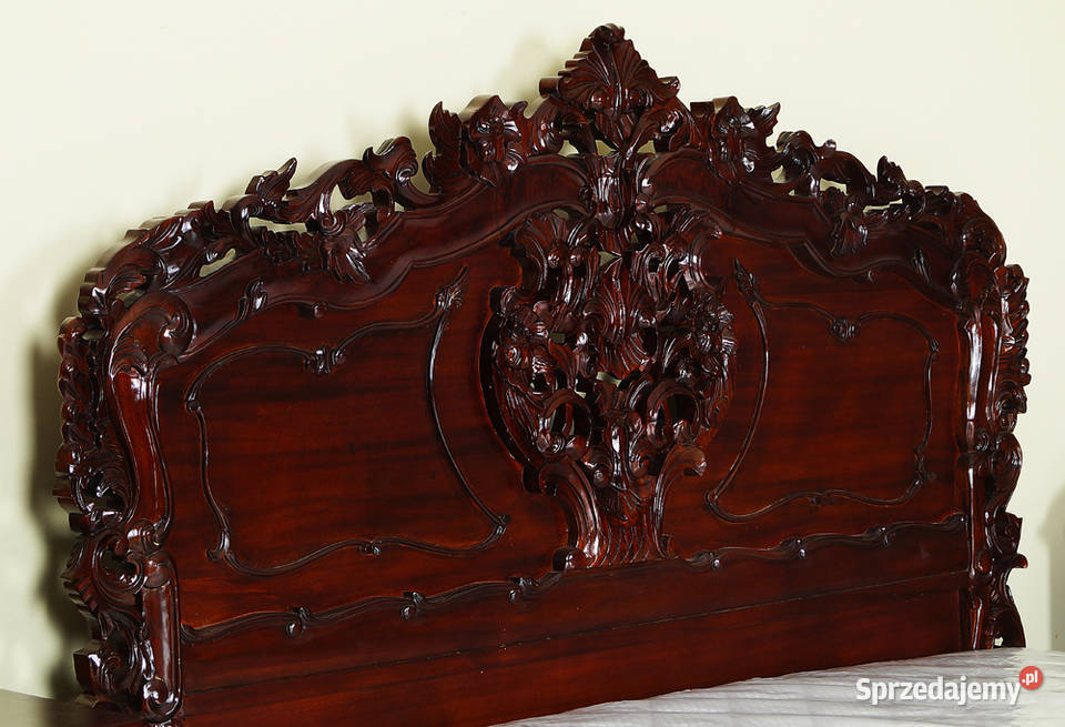 Nowe łóżko styl barok rokoko 140x200 rzeźbione Łóżka Września