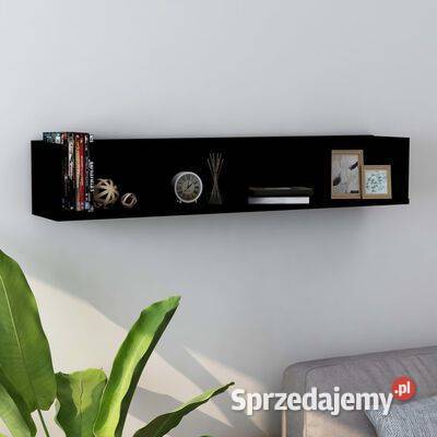 vidaXL Półka ścienna na płyty CD czarna sprzedam