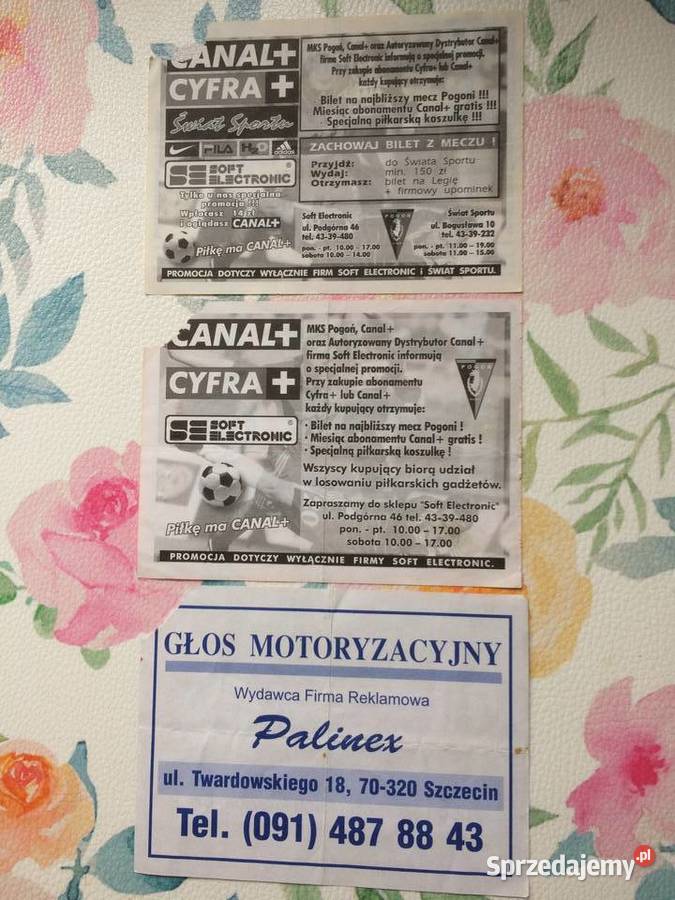 1164 Bilety Pogoni Szczecin 1999 R sprzedam