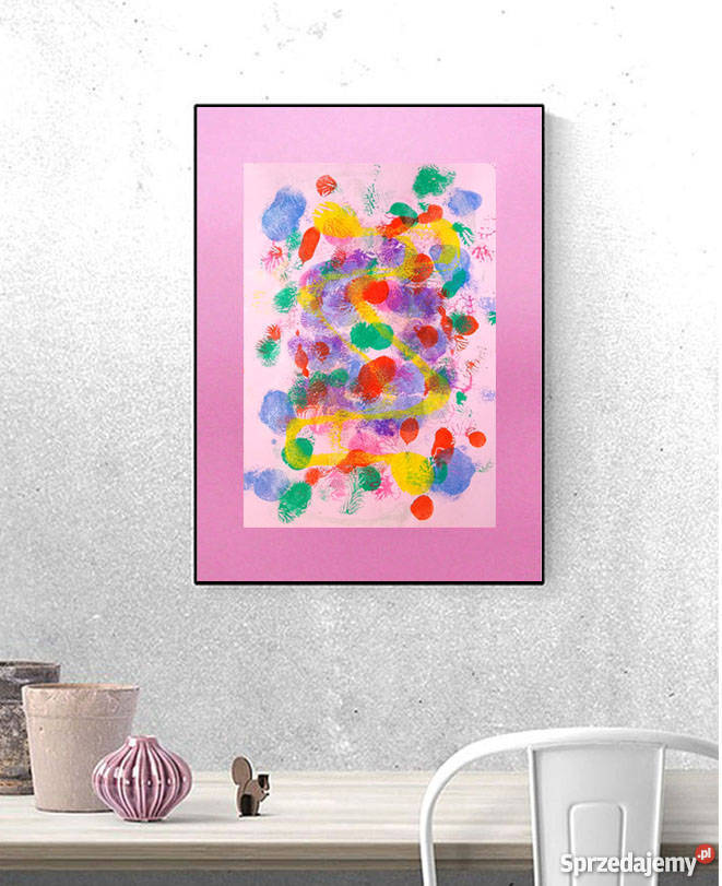 różowy obrazek abstrakcyjny rysunek kolorowa Gdańsk