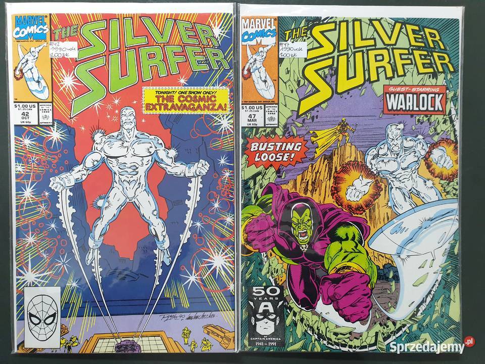 Silver Surfer 14 oryginalnych komiksów Marvel pomorskie