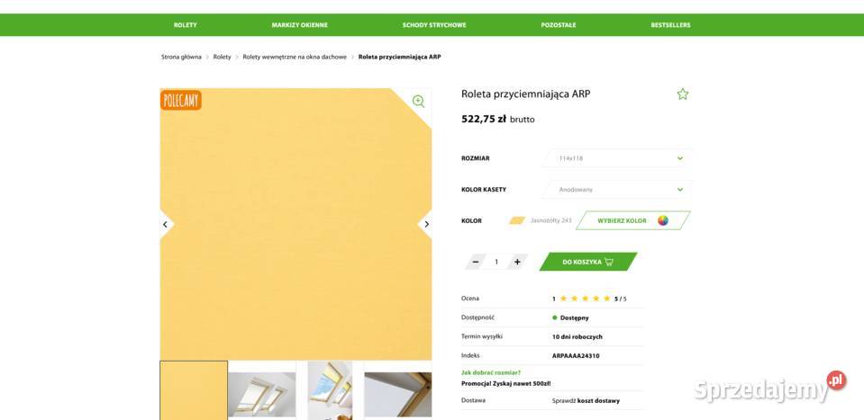 ARP Roleta przyciemniajaca do okna Fakro 114 x Poznań