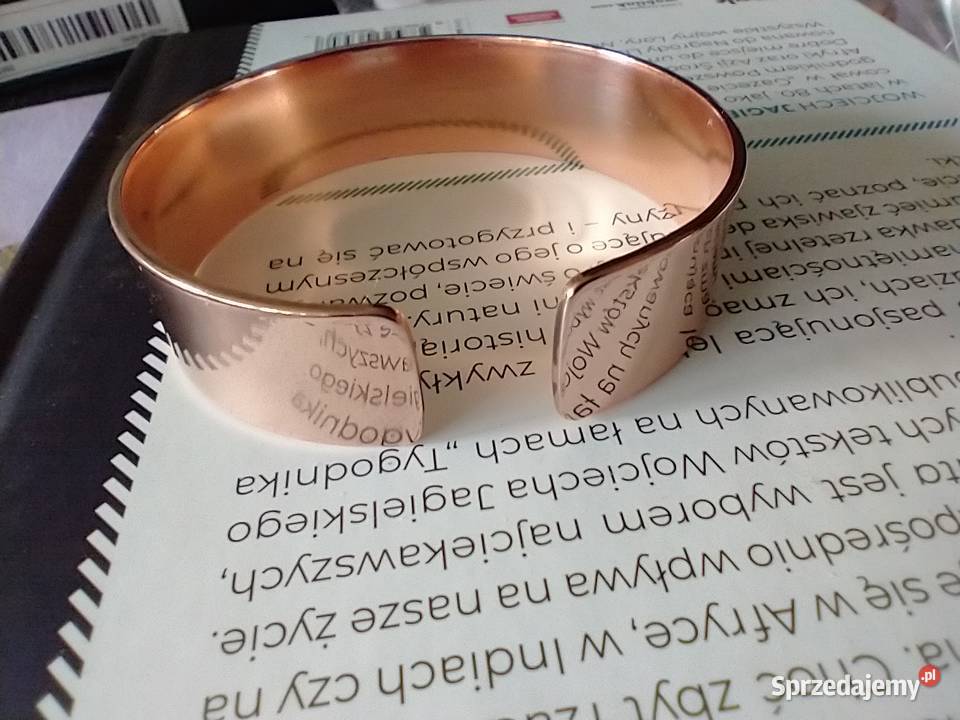 Gładka bransoleta czysta miedź metaloplastyka Łódź
