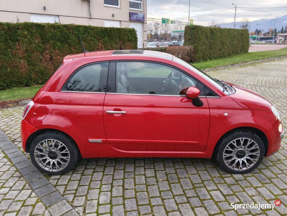 Fiat 500 12 ładny z czarną tapicerką dach 1242cm3 Bielsko-Biała