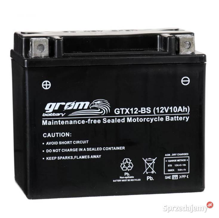 Akumulator motocyklowy GROM GTX12BS YTX12BS 12V pomorskie Starogard Gdański
