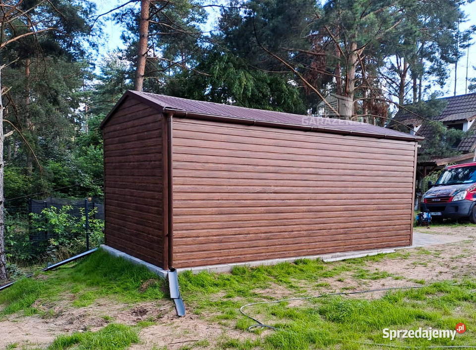 GARAŻ BLASZANY 3m x 6m DWUSPAD BRAMA UCHYLNA